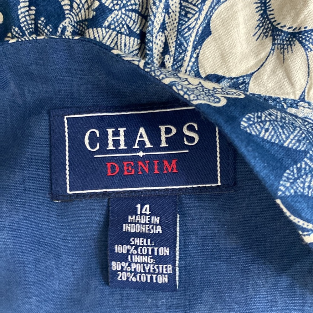 Chaps Cotton Floral Tiered Mini Skirt Size 14 - Picture 3 of 5